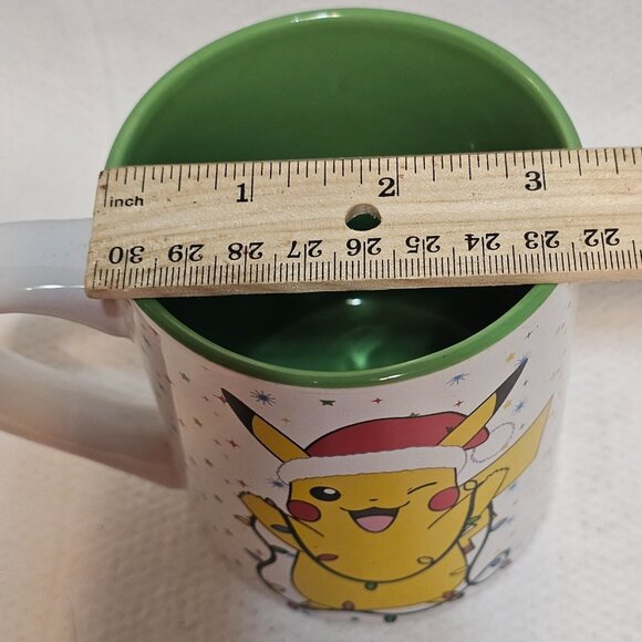 2021 Nintendo Pokémon Pikachu Santa Hat Coffee Mug Cup Christmas Stars Lights - Picture 10 of 10
